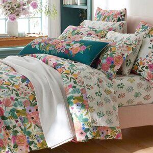 Garden Party Classic Cool Cotton Percale Duvet Cover - Multi, Full/Queen